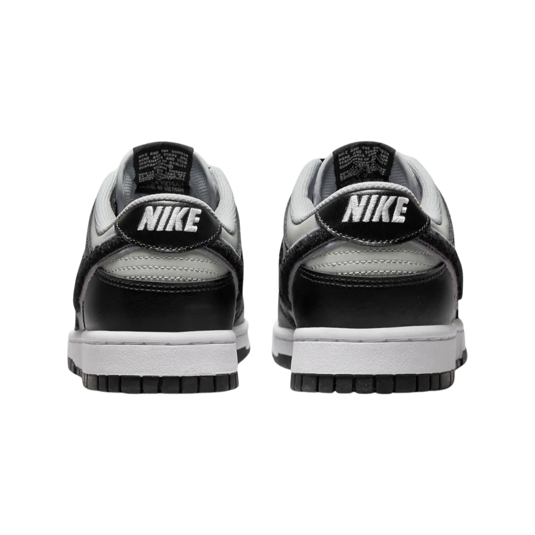 Dunk Low Chenille Swoosh Black Grey White Iconic Sneakers