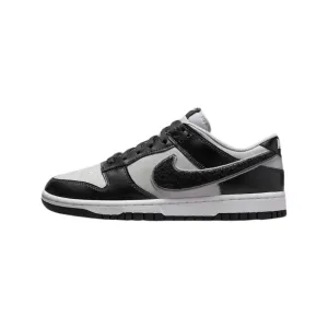 Dunk Low Chenille Swoosh Black Grey White Nike Dunk sneakers with classic silhouette