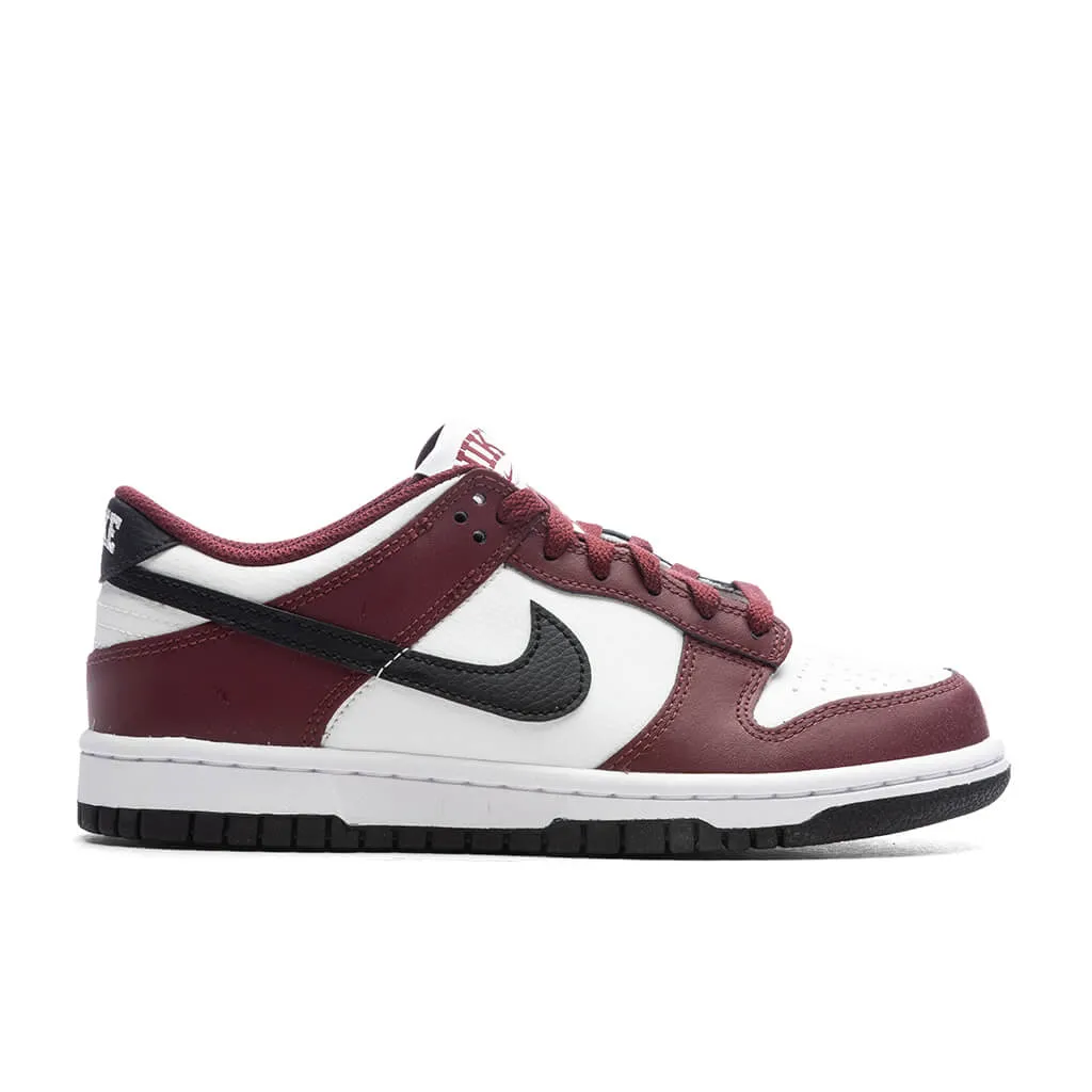 Dunk Low (GS) - Dark Team Red/Black/Summit White Nike lifestyle sneakers with retro vibe