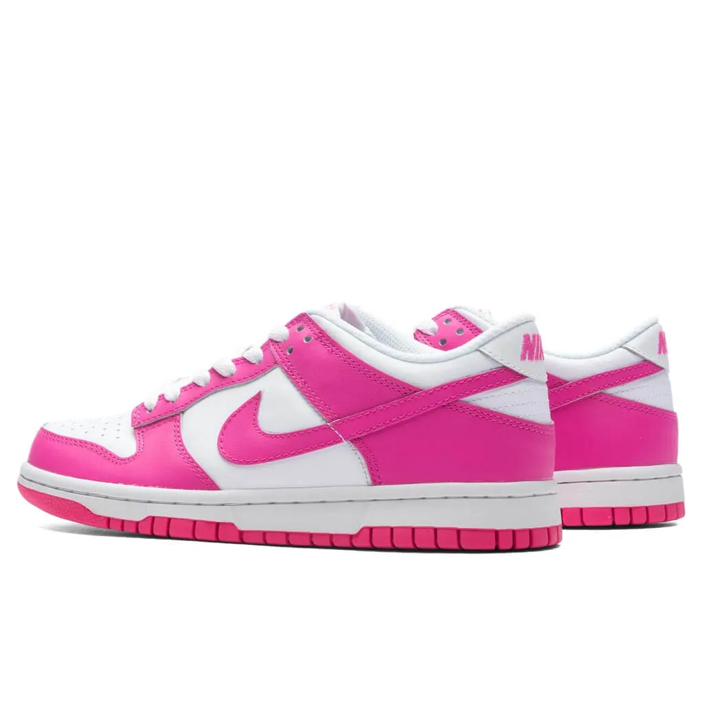 Dunk Low (GS) - White/Laser Fuchisa Nike Lightweight Everyday Shoes
