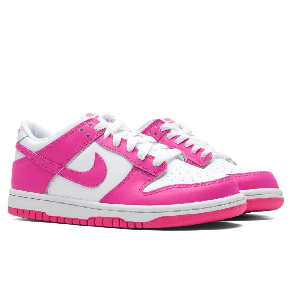Dunk Low (GS) - White/Laser Fuchisa Nike Lightweight Everyday Shoes