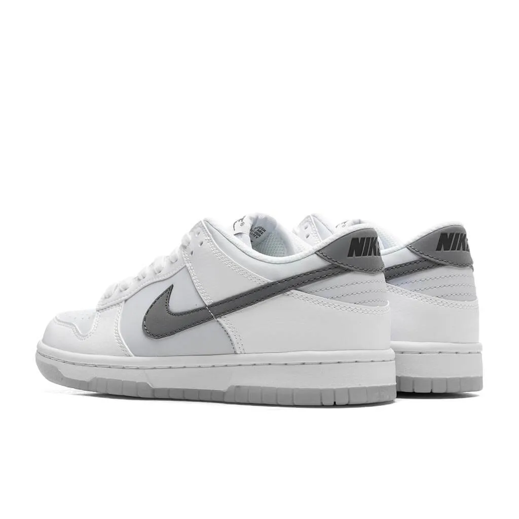 Dunk Low (GS) - White/Smoke Grey/Pure Platinum Nike trainers with responsive foam