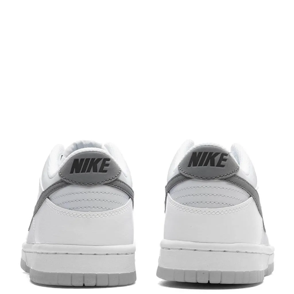 Dunk Low (GS) - White/Smoke Grey/Pure Platinum Nike trainers with responsive foam