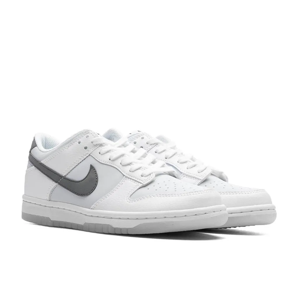 Dunk Low (GS) - White/Smoke Grey/Pure Platinum Nike trainers with responsive foam