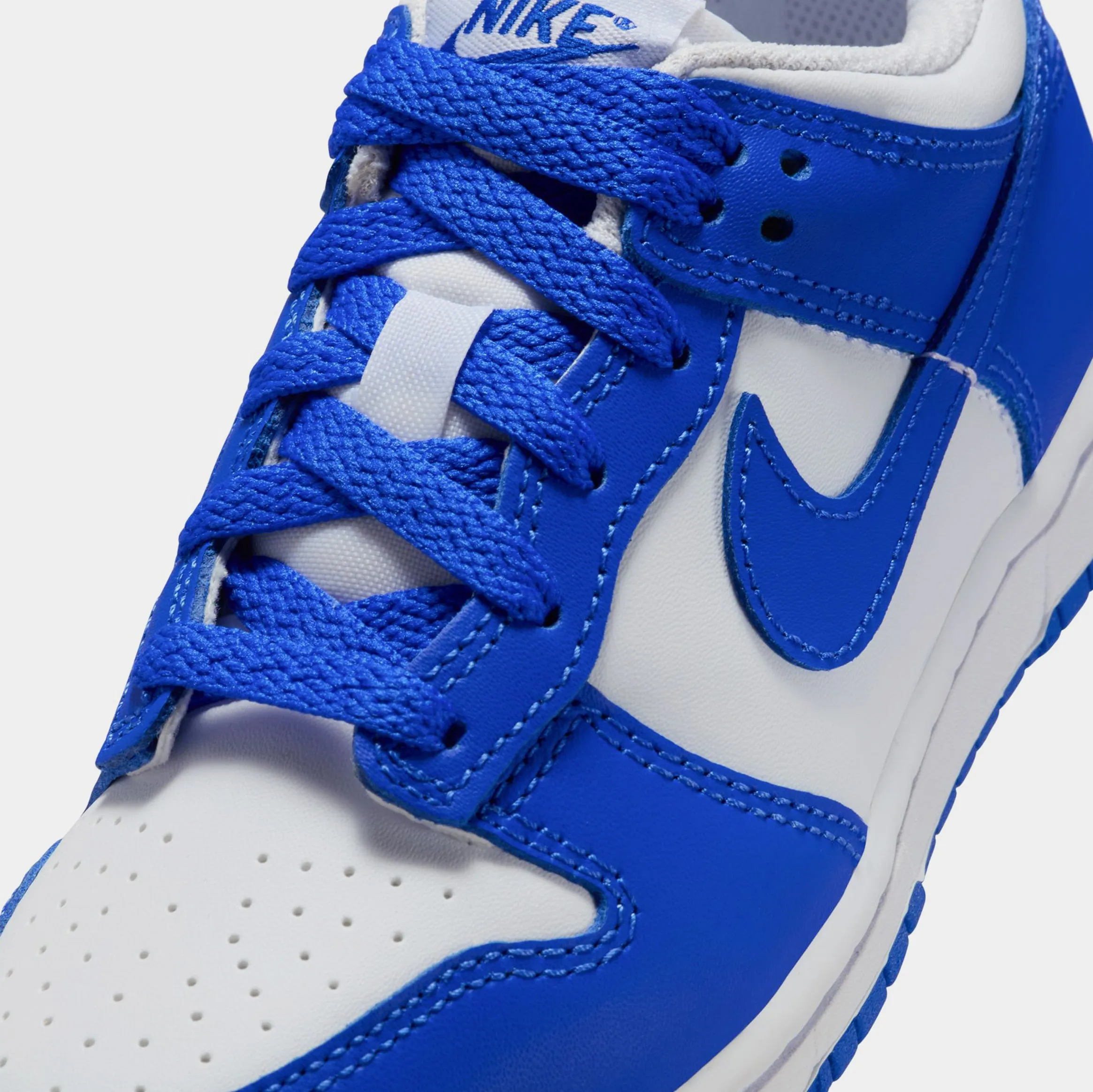 Dunk Low Preschool Basketball Shoes (White/Hyper Royal/Hyper Royal) Dunk collection