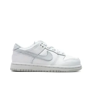 Dunk Low (PS) - White/Pure Platinum/White Nike fashion sneakers with bold branding