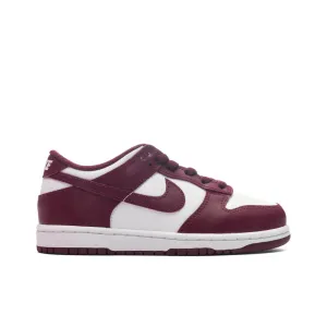 Dunk Low (PS) - White/Redwood/Gym Red Nike lifestyle sneakers with retro vibe