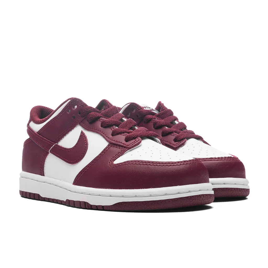 Dunk Low (PS) - White/Redwood/Gym Red Nike Retro Lifestyle Shoes