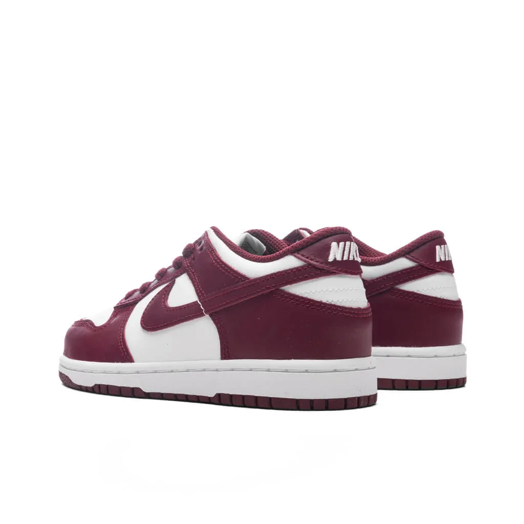 Dunk Low (PS) - White/Redwood/Gym Red Nike Retro Lifestyle Shoes