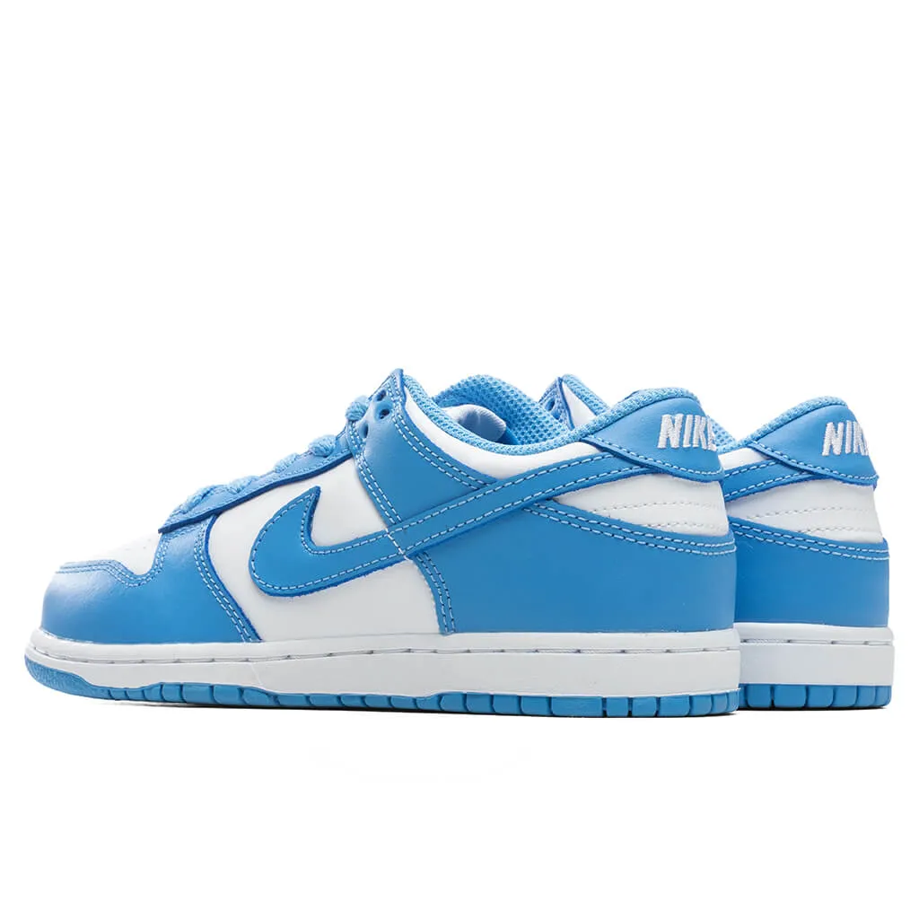 Dunk Low (PS) - White/University Blue Nike Cushioned Mesh Sneakers