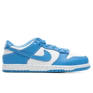 Dunk Low (PS) - White/University Blue Nike shoes with cushioned air sole