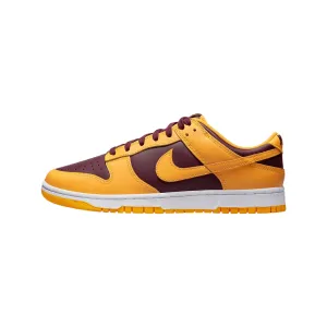Dunk Low Retro Arizona State Burgundy University Gold White Nike Dunk sneakers with classic silhouette