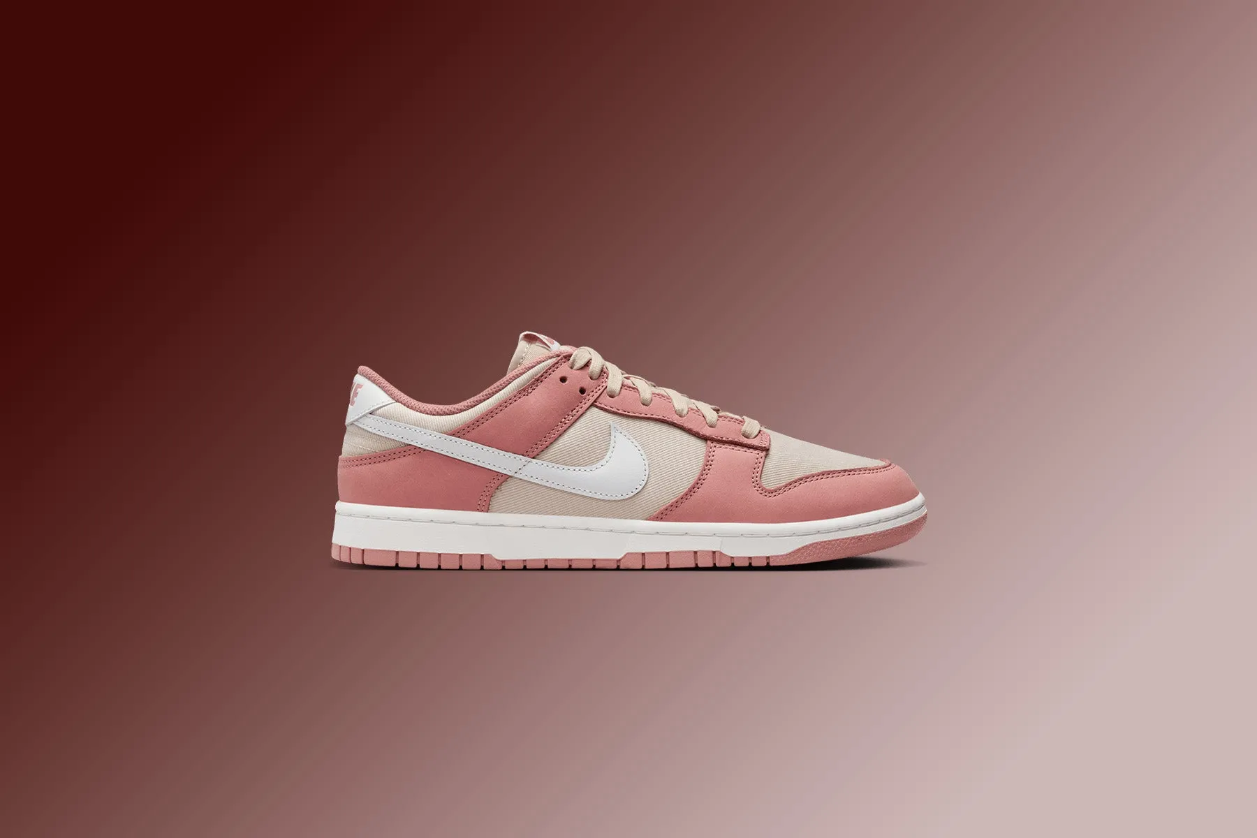 Dunk Low Retro - Red Stardust/Summit White/Sanddrift Nike Bold Logo Sneakers