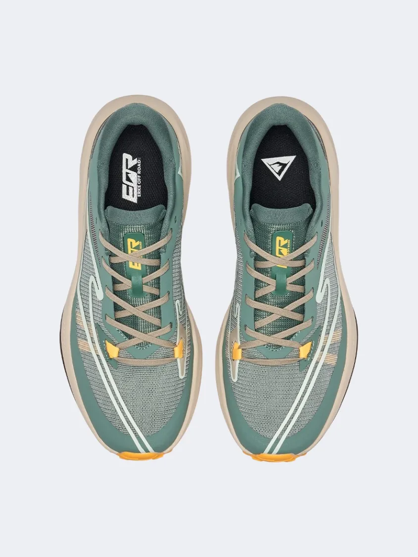 Erke Cross Country Men Running Shoes Pine Green/Med Brown Mens Urban Style Comfort Shoes
