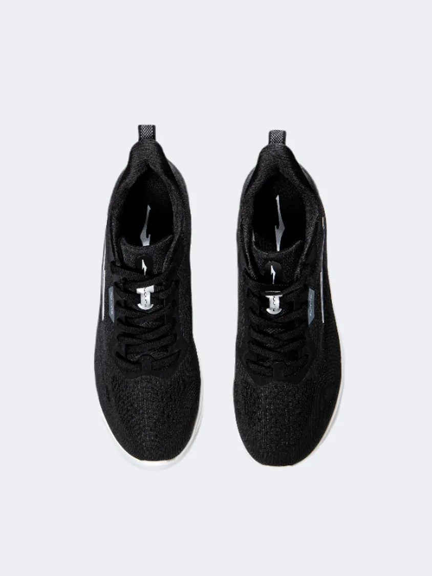 Erke Cushioning Men Running Shoes Black/Silver Mens Casual Everyday Sneakers