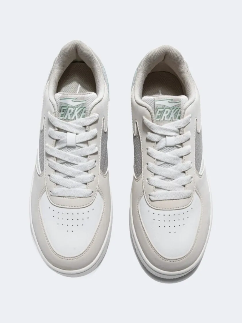 Erke Skateboard Men Lifestyle Shoes Light White/Flaxen Mens Urban Style Comfort Shoes