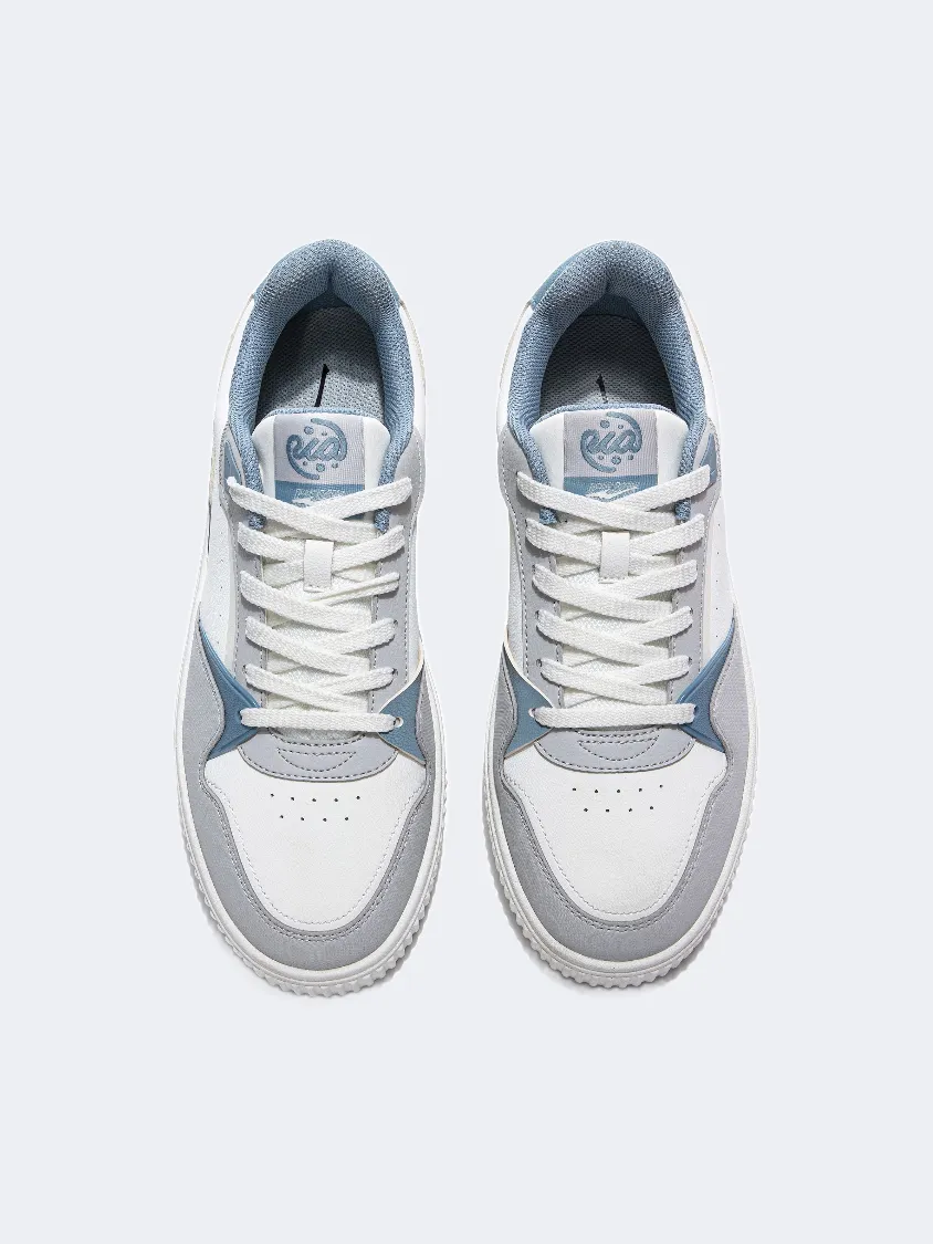 Erke Skateboard Men Lifestyle Sneaker White/Grey/Blue Mens Urban Style Comfort Shoes
