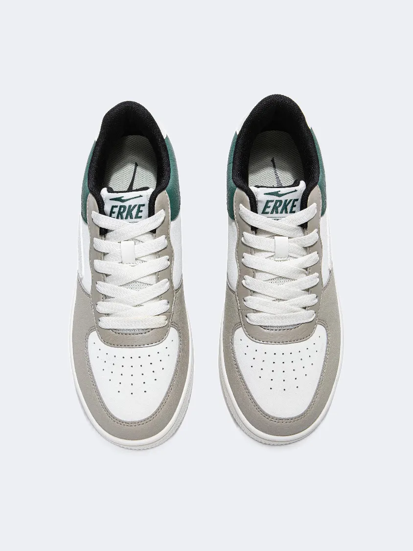 Erke Skateboard Men Lifestyle Sneaker White/Grey/Green Mens Urban Style Comfort Shoes
