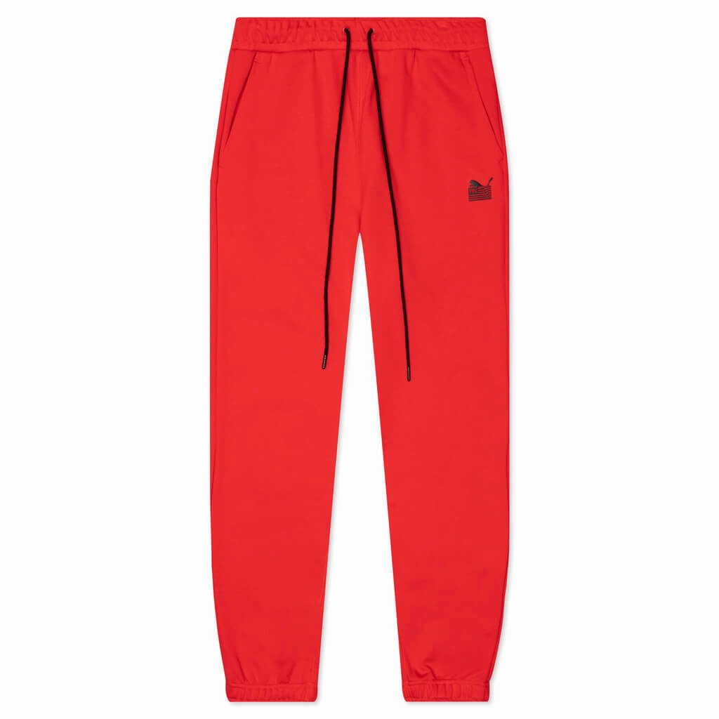Every Day Hussle Sweat - Red Puma shoes with suede and modern shape