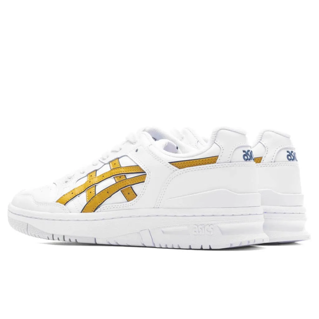 EX89 - White/Mustard Seed Asics Gel Cushion Running Shoes