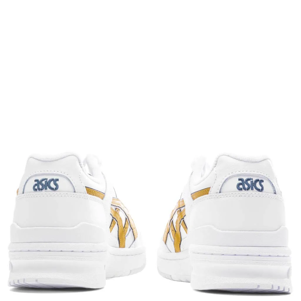 EX89 - White/Mustard Seed Asics Gel Cushion Running Shoes