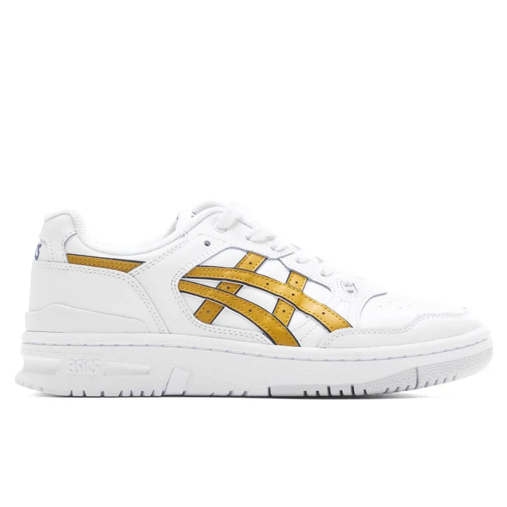EX89 - White/Mustard Seed Asics running shoes with gel cushioning
