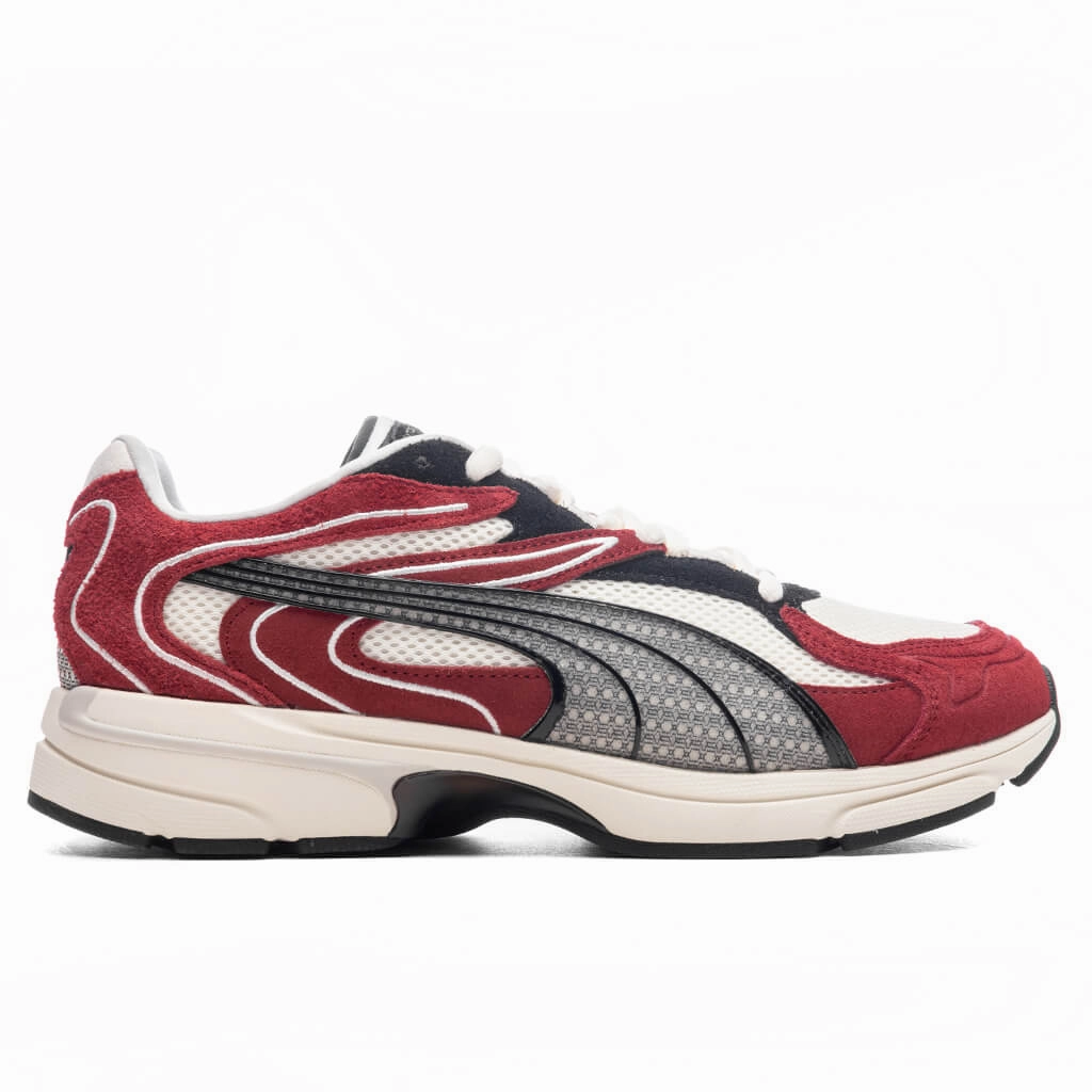 Extos Collector - Frosted Ivory/Intense Red Puma shoes with suede and modern shape