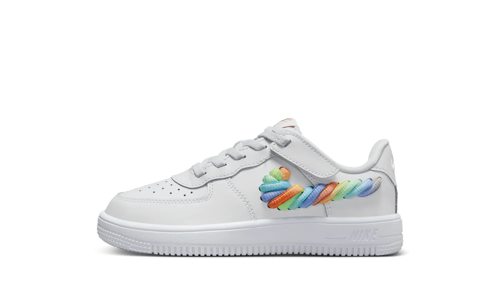 Force 1 Low LV8 EasyOn PS "White Terra Blush Vapor Green Multi-Color" Nike Pre School shoes