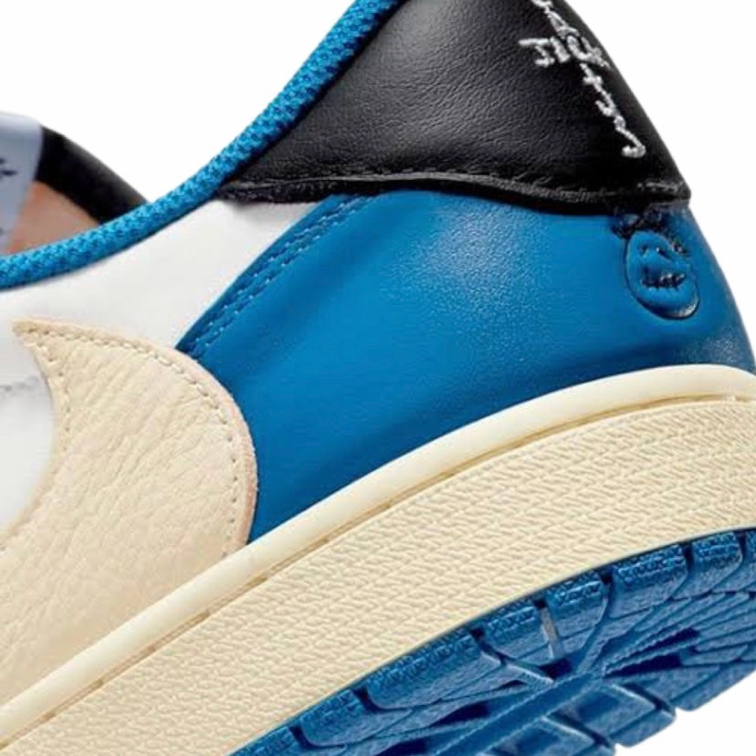 Fragment x Travis Scott x Air Jordan 1 Low White Black Royal Sail Retro Sneakers