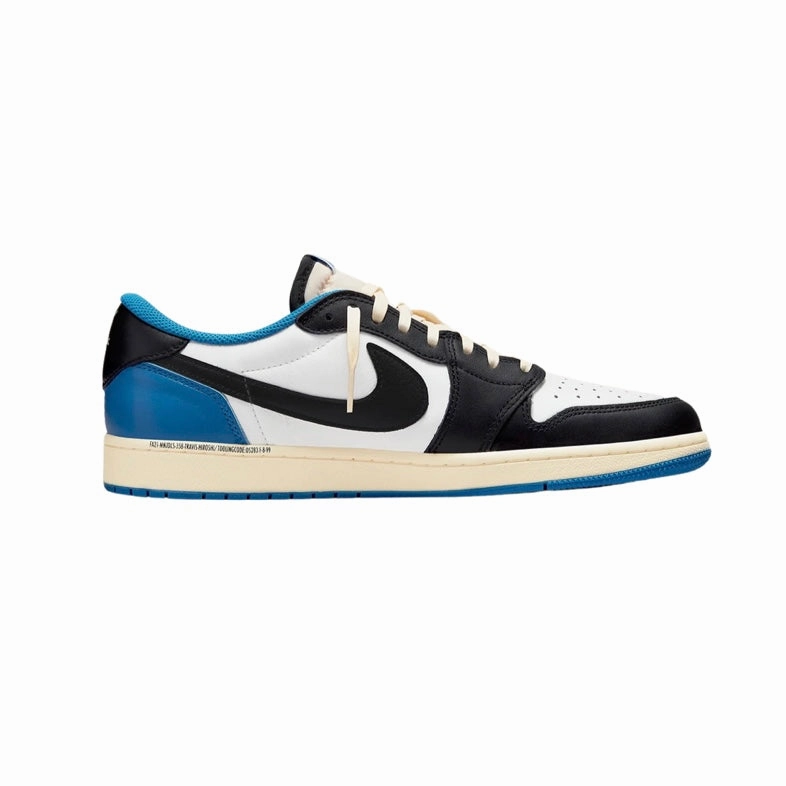 Fragment x Travis Scott x Air Jordan 1 Low White Black Royal Sail Retro Sneakers