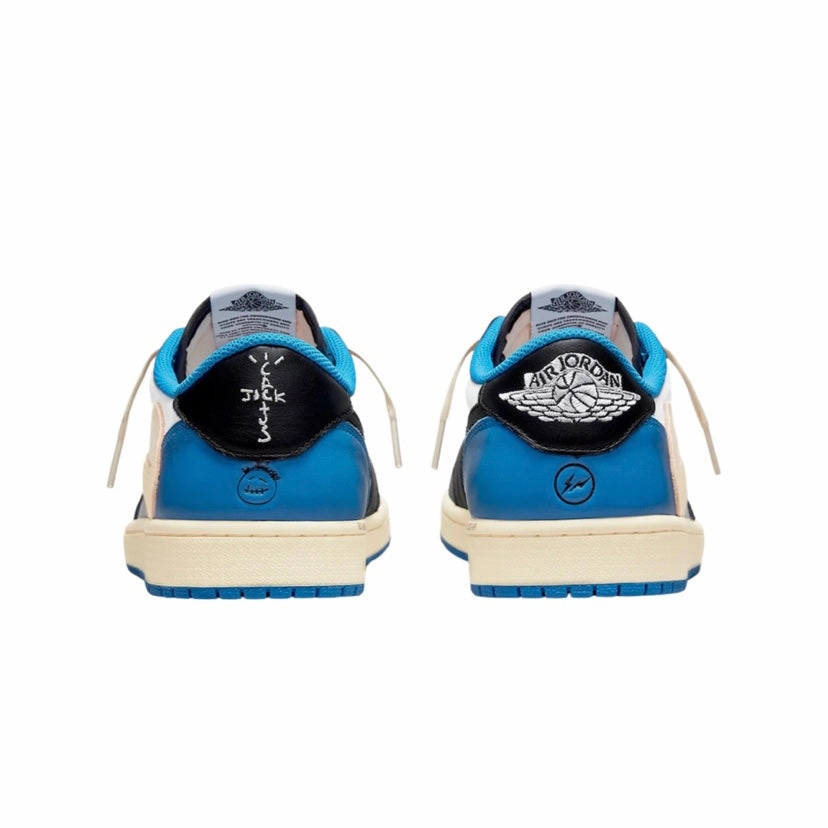 Fragment x Travis Scott x Air Jordan 1 Low White Black Royal Sail Retro Sneakers