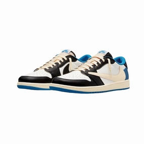 Fragment x Travis Scott x Air Jordan 1 Low White Black Royal Sail Air Jordan retro sneakers for street style