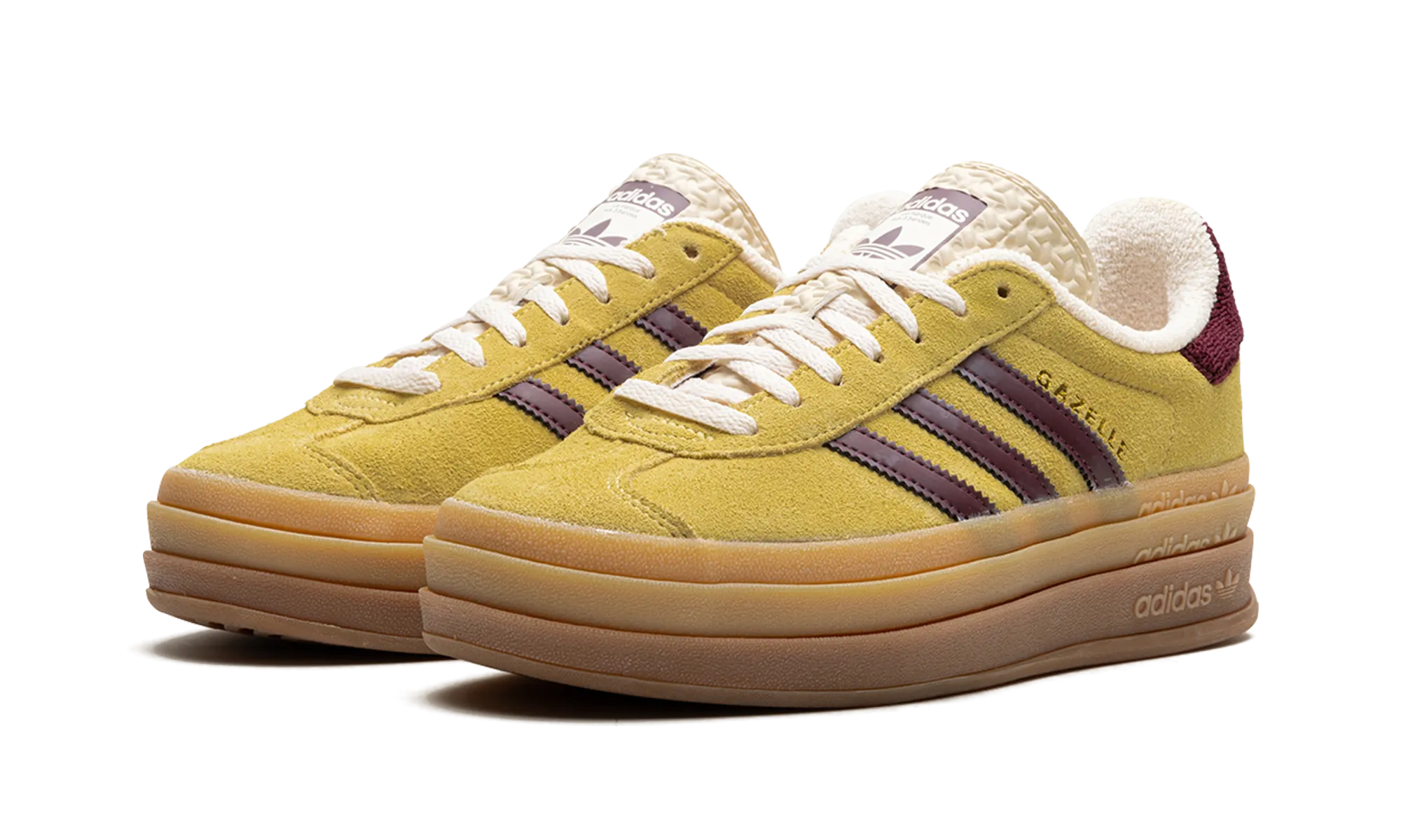 Gazelle Bold Platform WMNS "Yellow Burgundy" adidas stylish womens sneakers