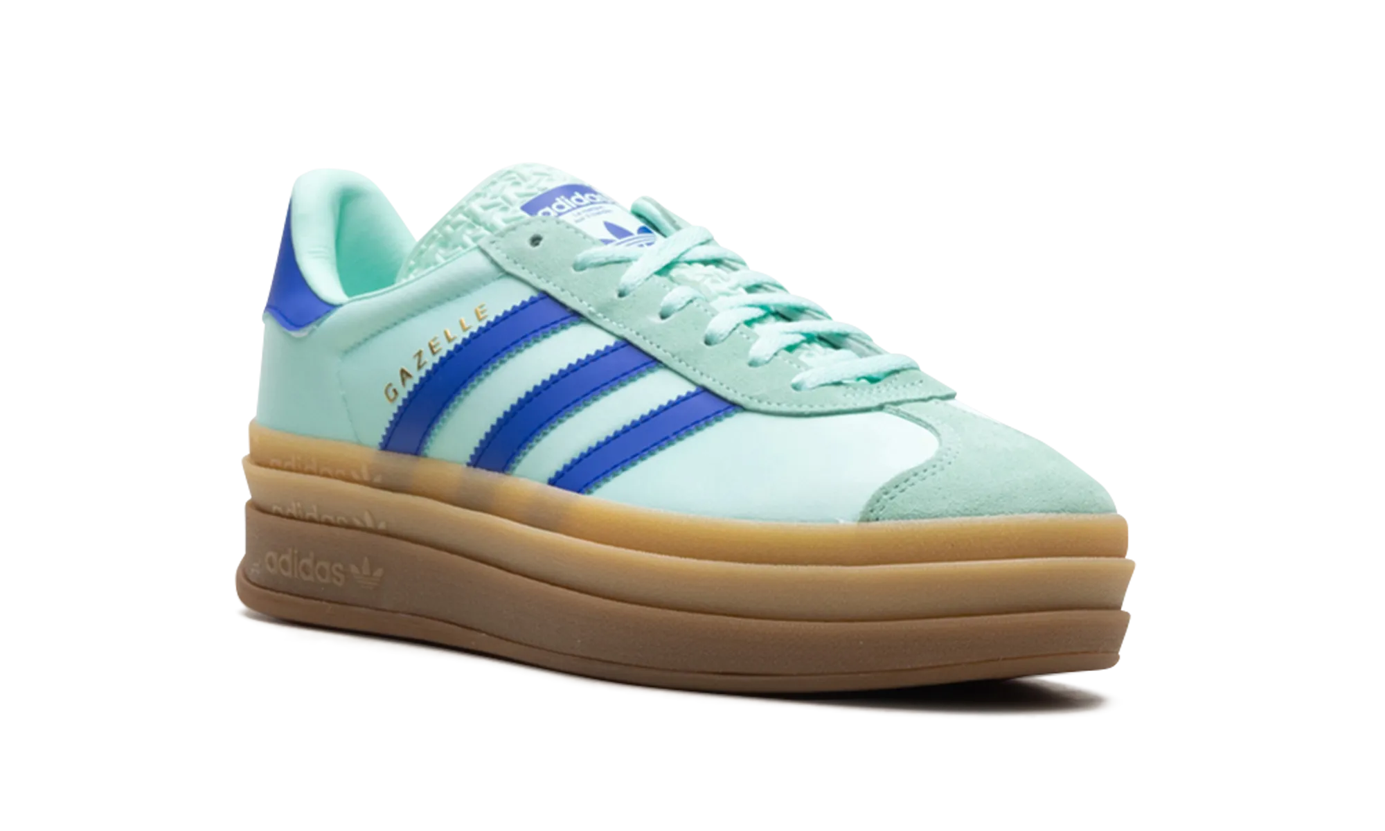 Gazelle Bold WMNS "Clear Mint Lucid Blue Gold Metallic" adidas stylish womens sneakers
