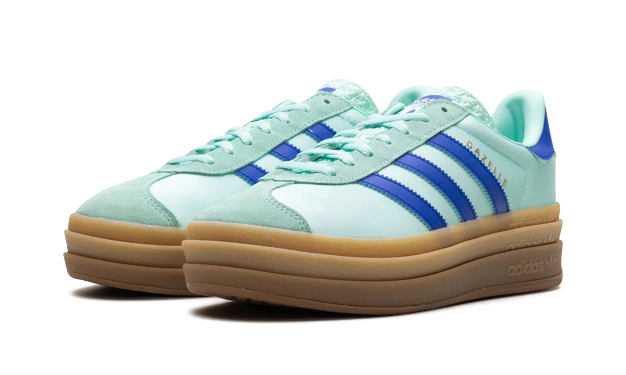 Gazelle Bold WMNS "Clear Mint Lucid Blue Gold Metallic" adidas stylish womens sneakers