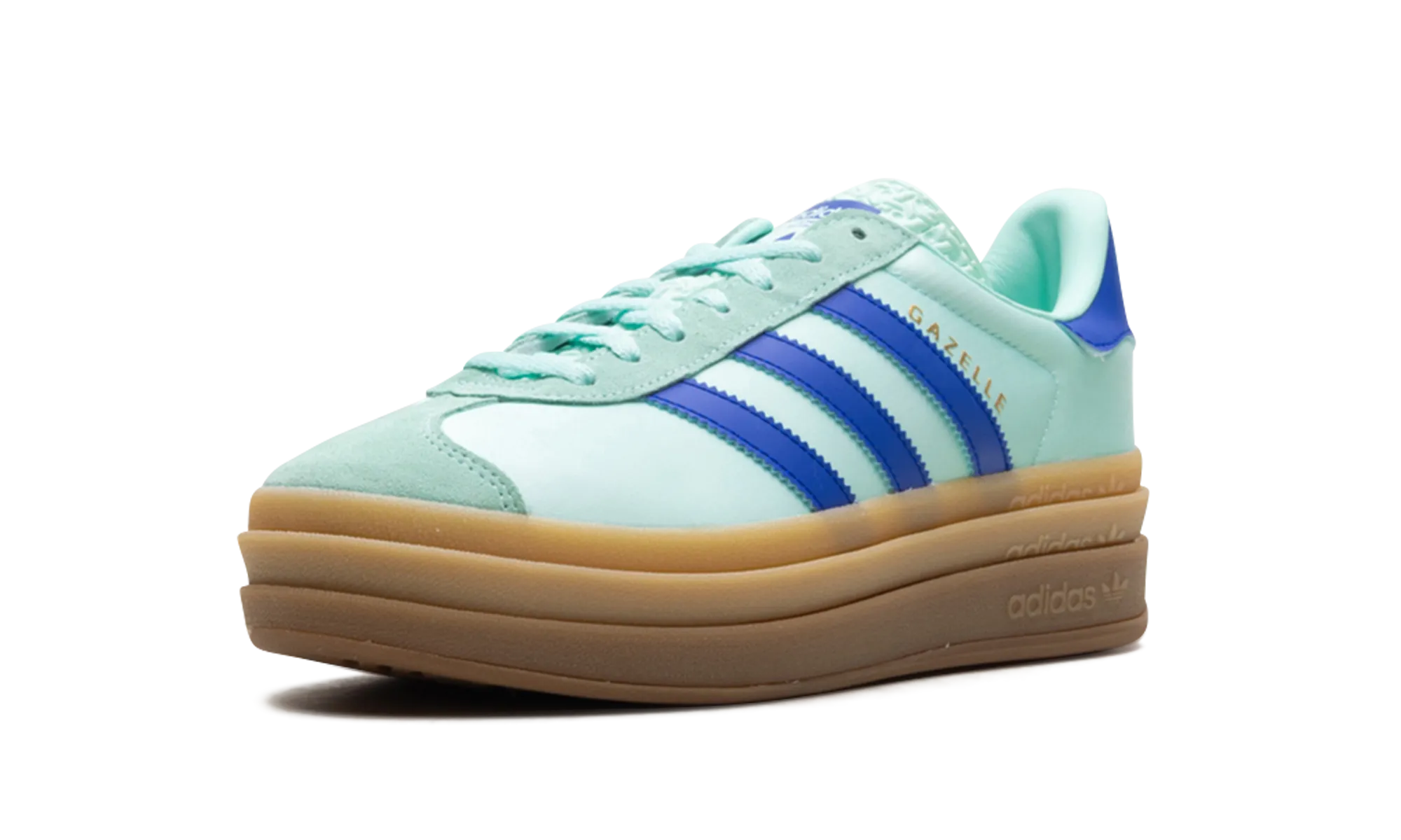 Gazelle Bold WMNS "Clear Mint Lucid Blue Gold Metallic" adidas stylish womens sneakers