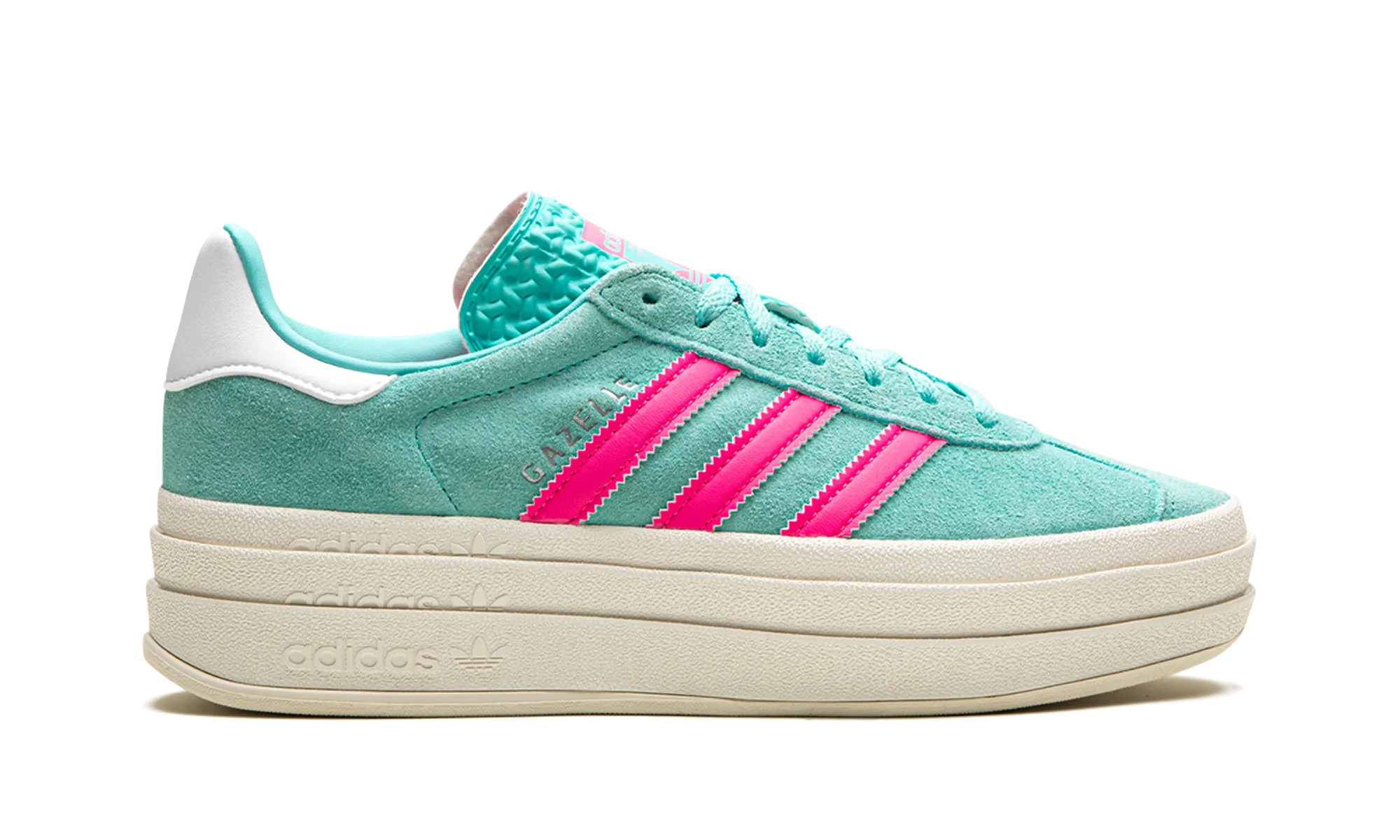 GAZELLE BOLD WMNS "Flash Aqua / Lucid Pink" adidas womens workout shoes