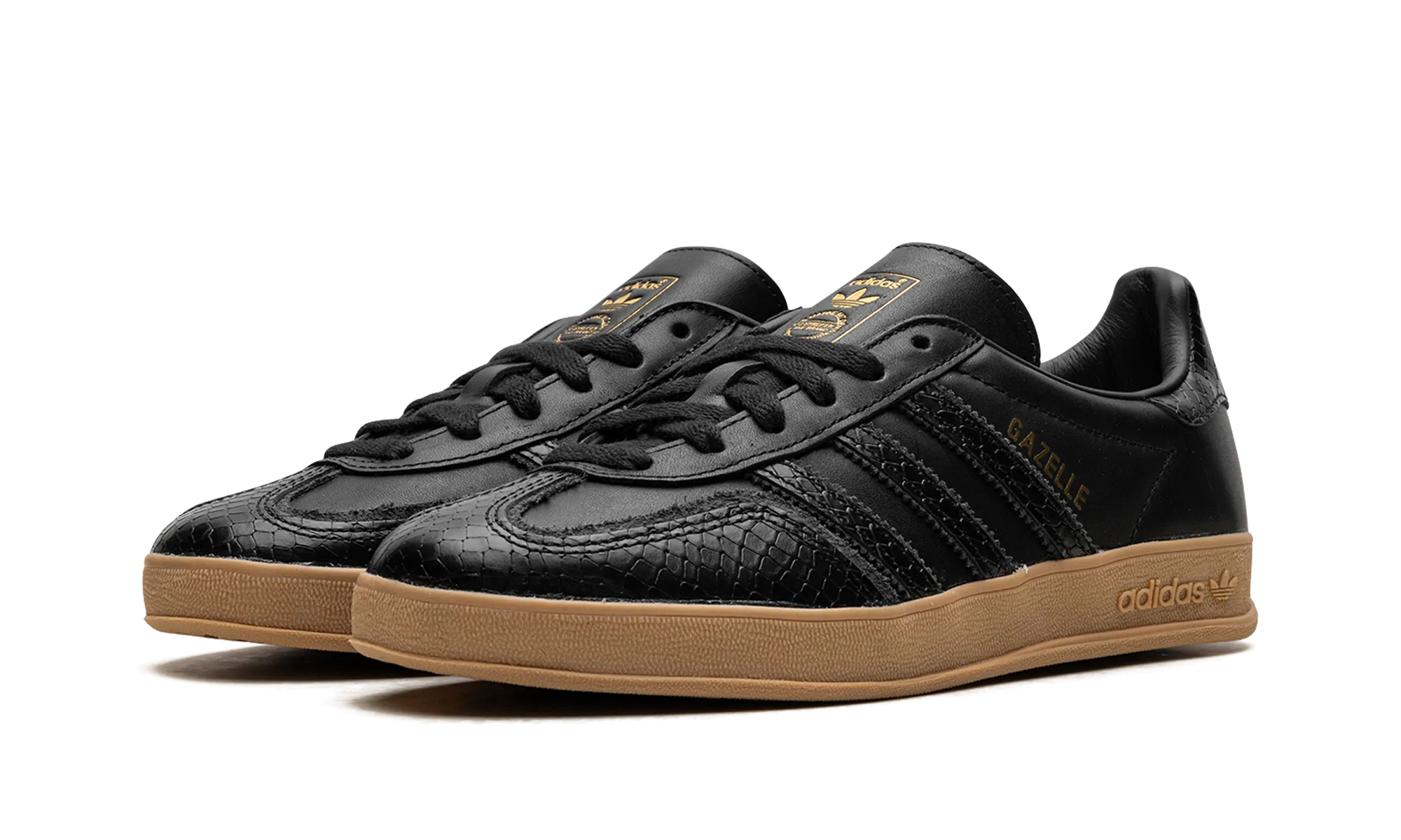 Gazelle Indoor "Core Black Snakeskin" adidas mesh sneakers for men