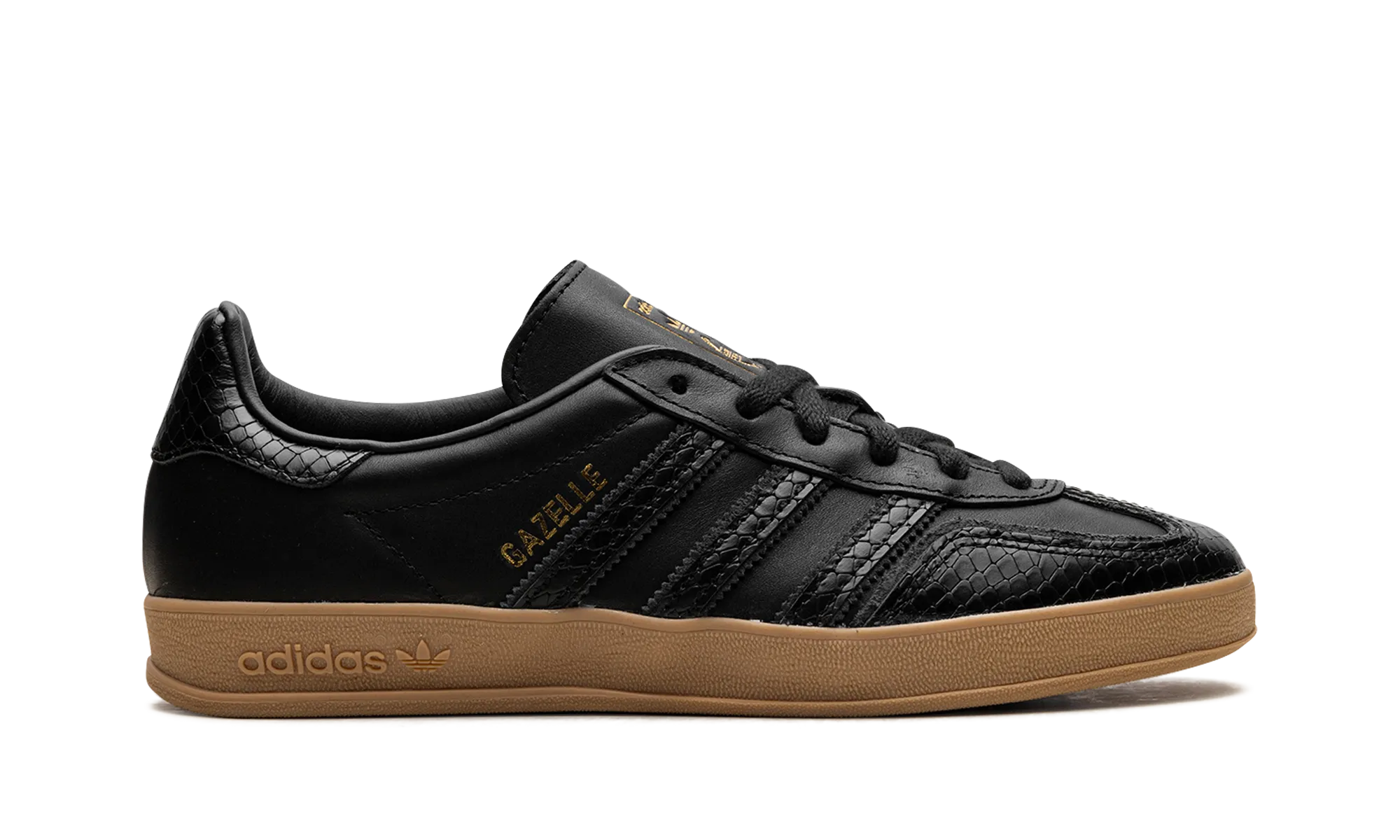 Gazelle Indoor "Core Black Snakeskin" adidas mesh sneakers for men
