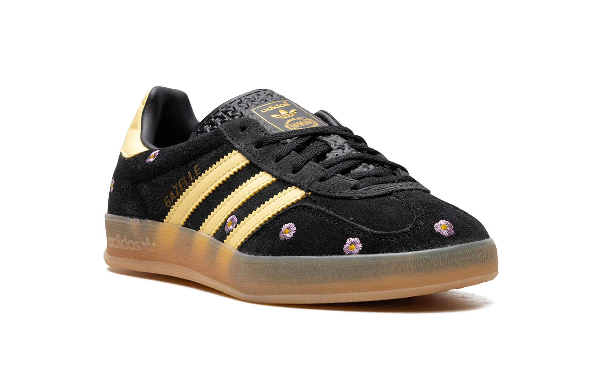 Gazelle Indoor WMNS "Core Black Almost Yellow Floral" adidas womens workout shoes
