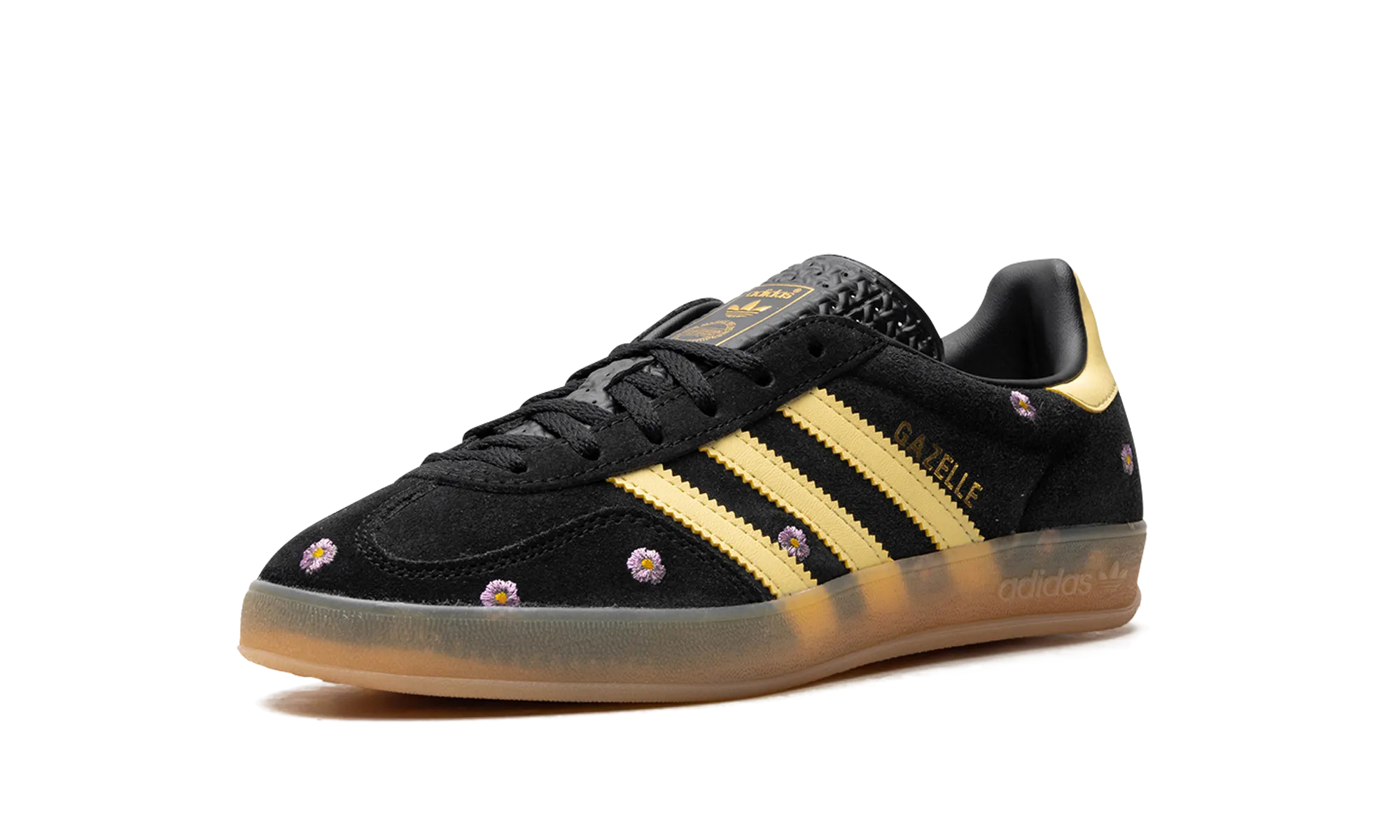 Gazelle Indoor WMNS "Core Black Almost Yellow Floral" adidas womens workout shoes