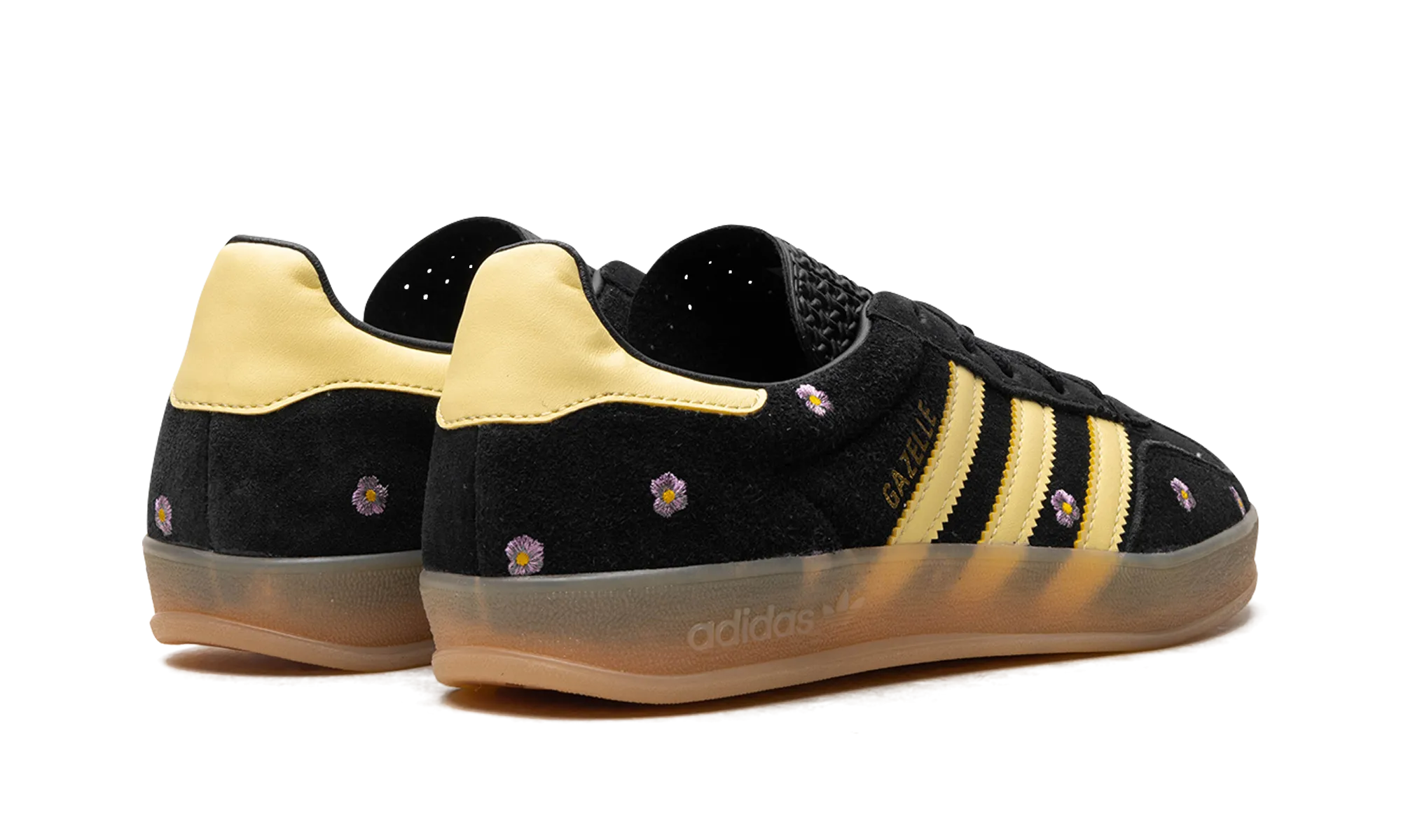 Gazelle Indoor WMNS "Core Black Almost Yellow Floral" adidas womens workout shoes