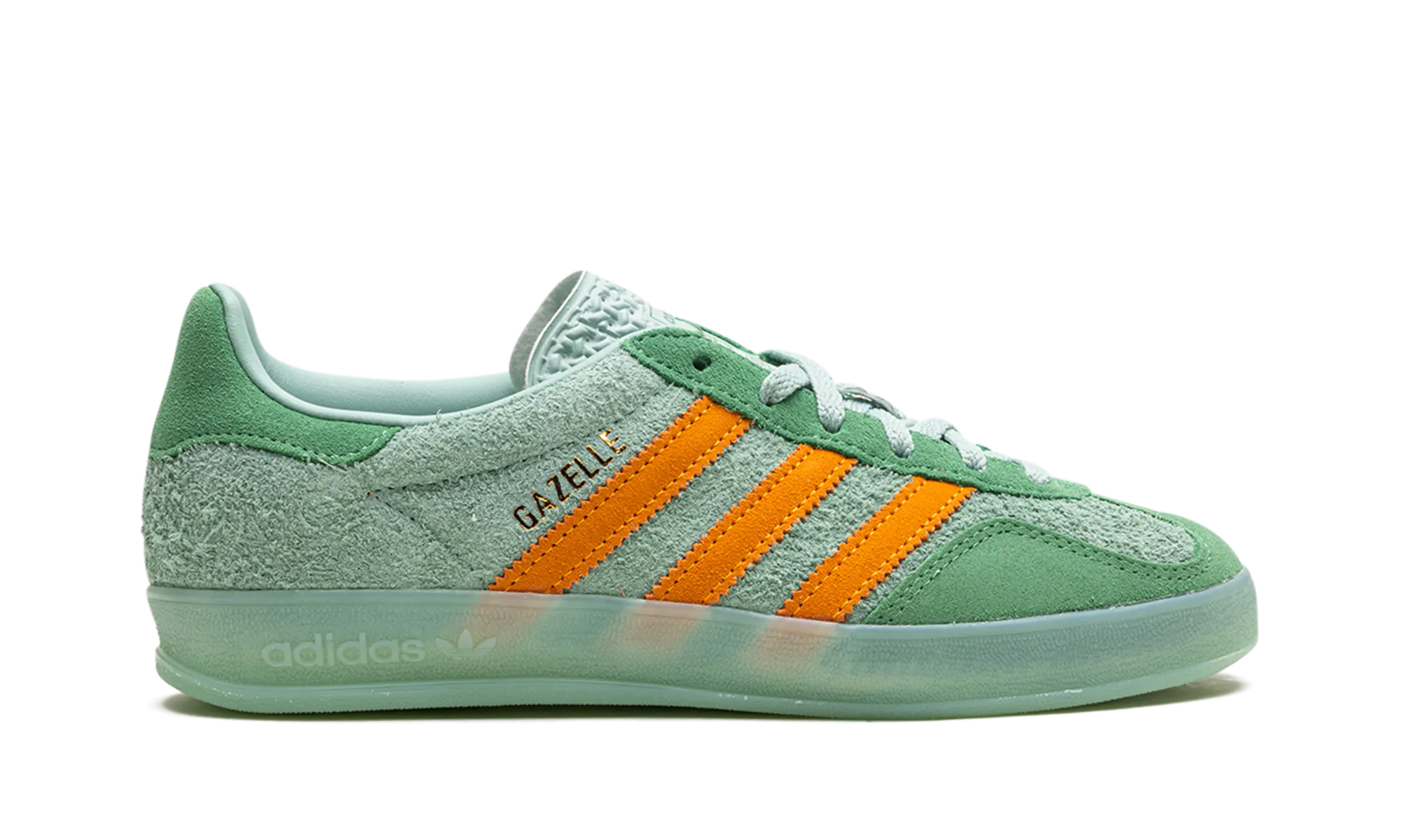 Gazelle Indoor WMNS "Hazy Green Crew Yellow" adidas womens workout shoes