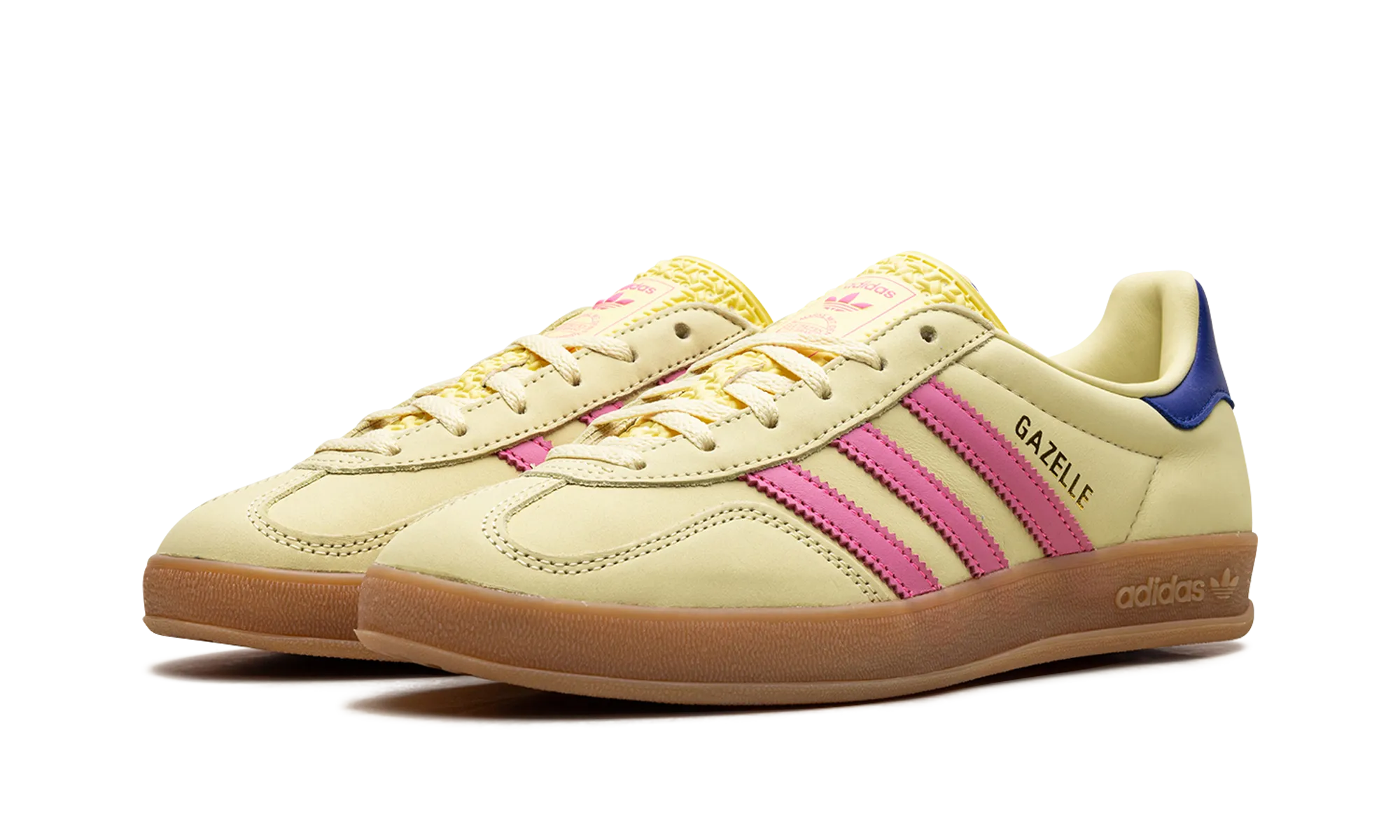 Gazelle Indoor WMNS "Powder Yellow Lucid Pink Royal" adidas stylish womens sneakers