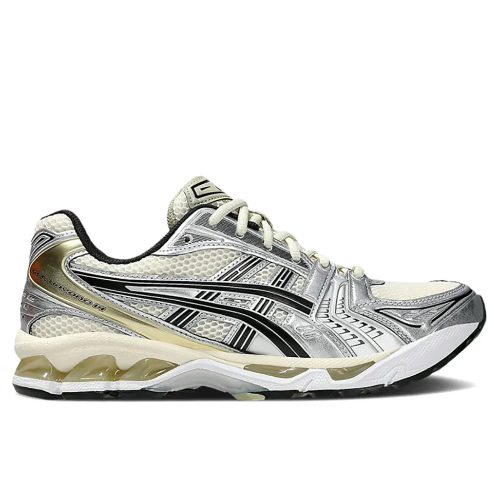 Gel-Kayano 14 - Birch/Pure Silver Asics running shoes with gel cushioning