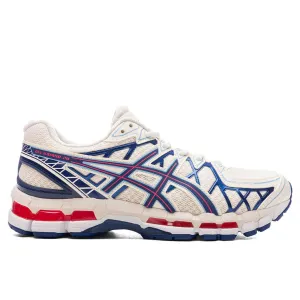 Gel-Kayano 20 - Cream/Deep Marine Asics running shoes with gel cushioning