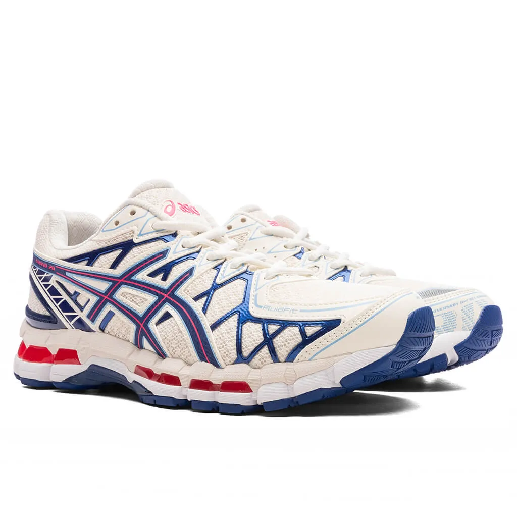 Gel-Kayano 20 - Cream/Deep Marine Asics Gel Cushion Running Shoes