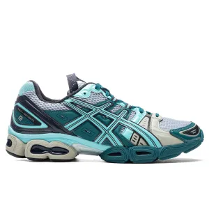 Gel-Nimbus 9 - Piedmont Grey/Aruba Blue Asics running shoes with gel cushioning