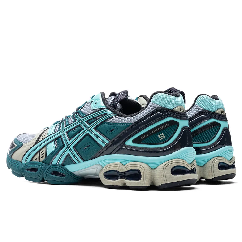 Gel-Nimbus 9 - Piedmont Grey/Aruba Blue Asics Gel Cushion Running Shoes