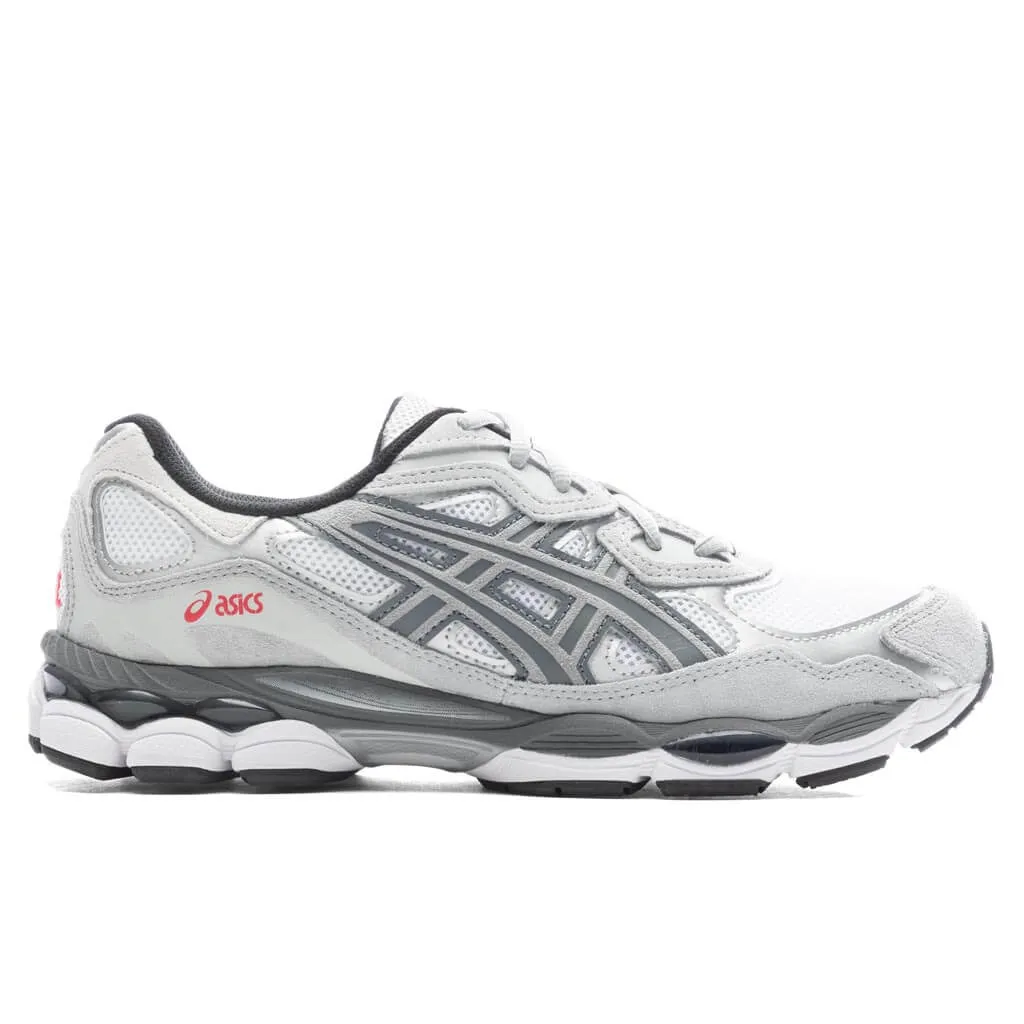Gel-NYC - White/Steel Grey Asics running shoes with gel cushioning